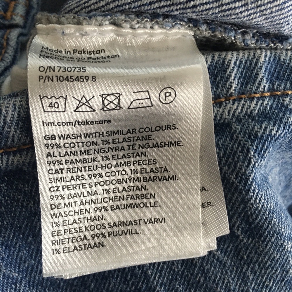 H&M High Rise Wide Leg Jeans Women's Size 4 or 25x29 Denim Light Wash Baggy - Picture 8 of 11